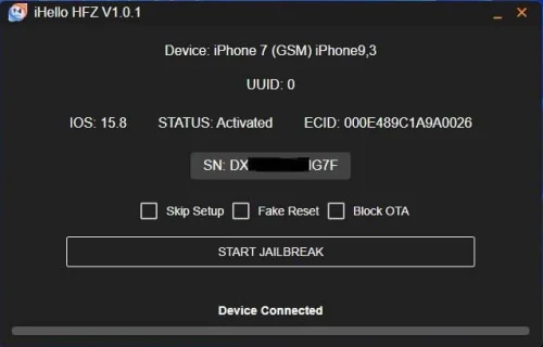 HFZ GSM/ MEID Bypass iPhone 8/8P (with Signal) (MAC - Windows)