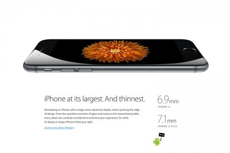 بالاخره پس از مدت ها انتظار اپل آیفون 6 را معرفی کرد، صفحه‌ی نمایش 4.7 اینچی از نوع رتینا با رزولوشن HD، پردازنده‌ی A8