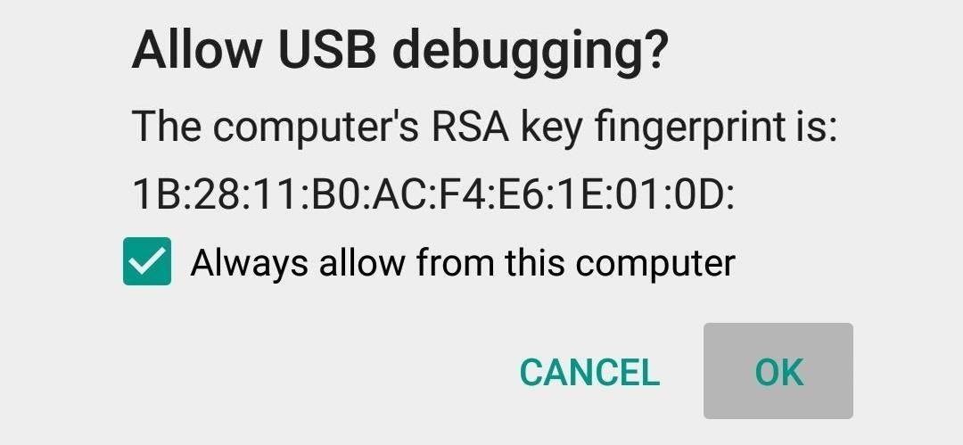 allow usb debugging